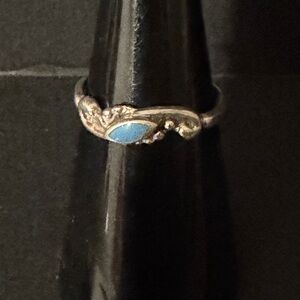 SteroSilver and Blue Turquoise Ring